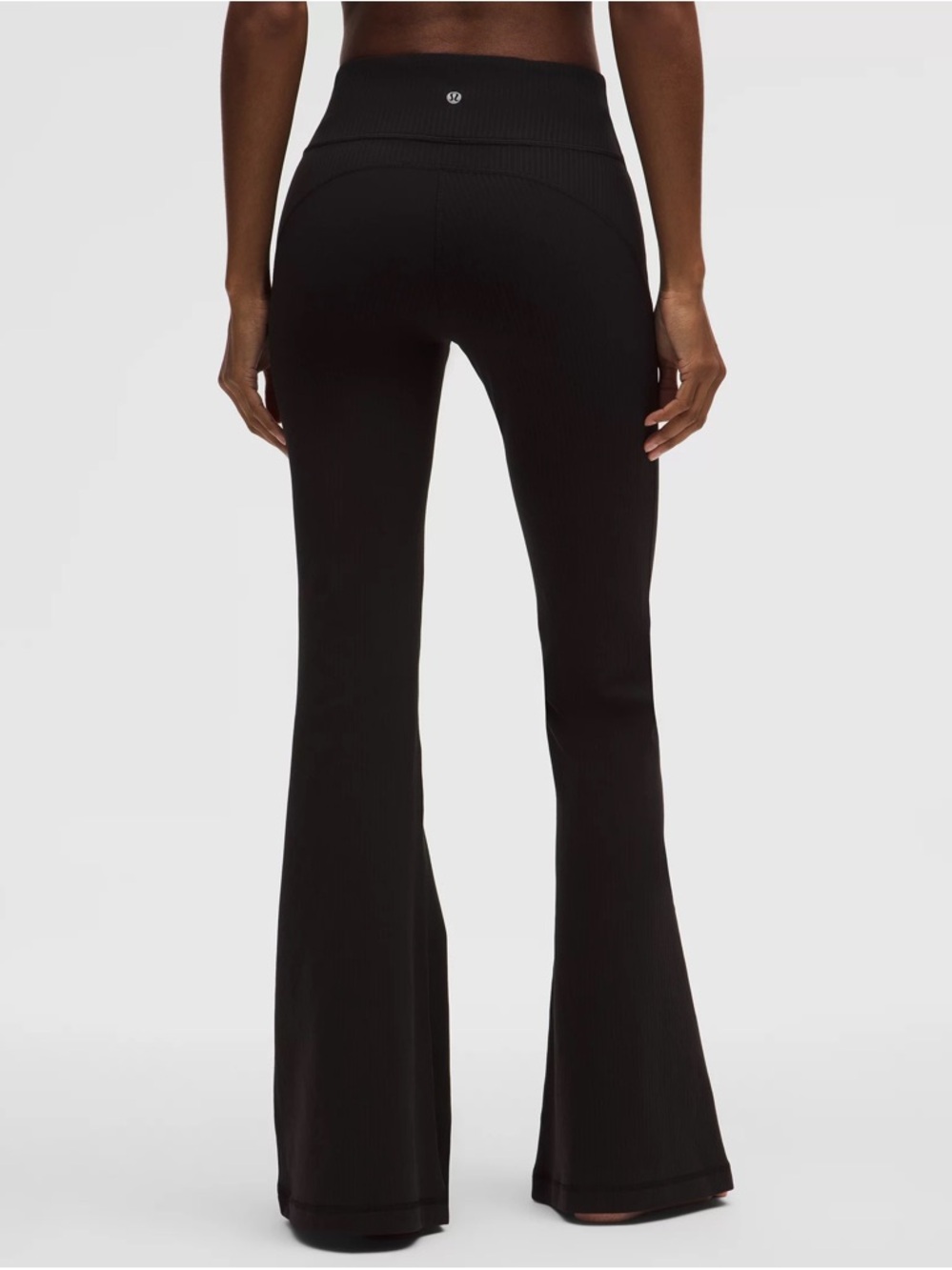 lululemon athletica Black Ribbed Flare Yoga Pants